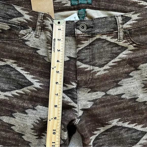 LAUREN RALPH LAUREN NWT SOUTHWEST BOHO PANTS SIZE 14 Modern Skinny Yellowstone - Picture 7 of 9